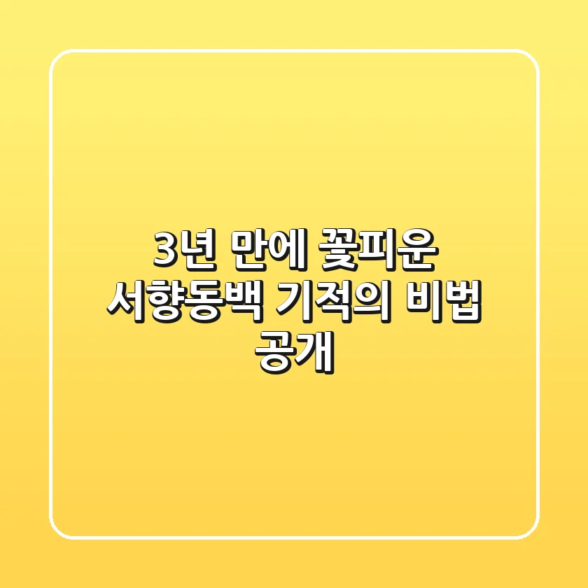3년 만에 꽃피운 서향동백, 기적의 비법 공개!