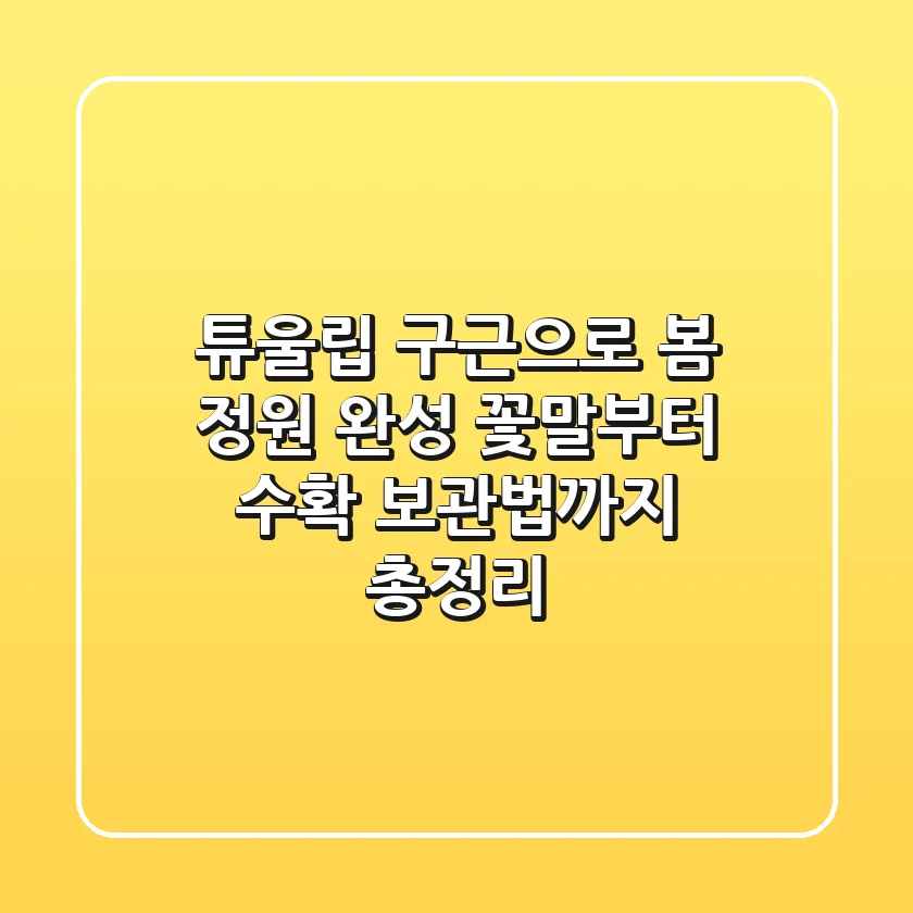 튜울립 구근으로 봄 정원 완성! 꽃말부터 수확, 보관법까지 총정리