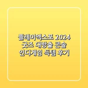 플레이엑스포 2024 굿즈 대방출! 콘솔 & 인디게임 득템 후기