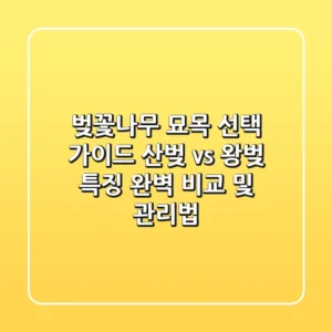 벚꽃나무 묘목 선택 가이드: 산벚 vs 왕벚, 특징 완벽 비교 및 관리법