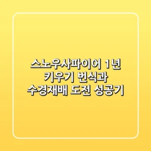 스노우사파이어 1년 키우기: 번식과 수경재배 도전 성공기