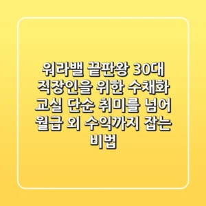 워라밸 끝판왕! 30대 직장인을 위한 수채화 교실, 단순 취미를 넘어 월급 외 수익까지 잡는 비법