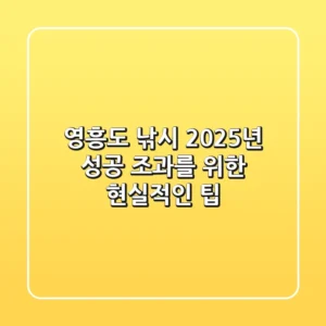 영흥도 낚시, 2025년 성공 조과를 위한 현실적인 팁