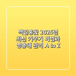 백일홍꽃, 2025년 최신 키우기 비법과 병충해 관리 A to Z