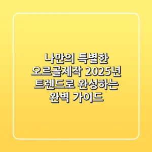 나만의 특별한 오르골제작, 2025년 트렌드로 완성하는 완벽 가이드
