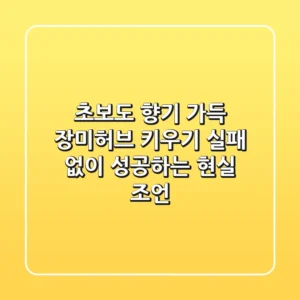 초보도 향기 가득! 장미허브 키우기, 실패 없이 성공하는 현실 조언