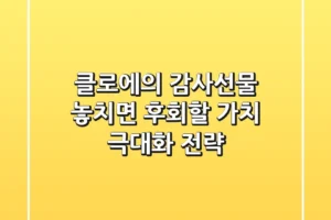 클로에의 감사선물: 놓치면 후회할 가치 극대화 전략