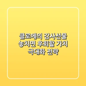 클로에의 감사선물: 놓치면 후회할 가치 극대화 전략