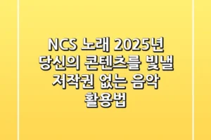 NCS 노래, 2025년 당신의 콘텐츠를 빛낼 저작권 없는 음악 활용법