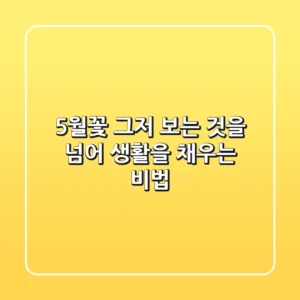 5월꽃, 그저 보는 것을 넘어 생활을 채우는 비법