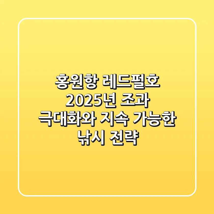 홍원항 레드펄호: 2025년 조과 극대화와 지속 가능한 낚시 전략