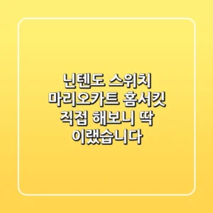닌텐도 스위치 마리오카트 홈서킷: 직접 해보니 딱 이랬습니다!