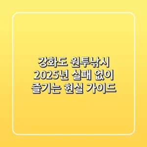 강화도 원투낚시, 2025년 실패 없이 즐기는 현실 가이드