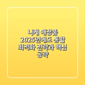 니케 애장품, 2025년에도 통할 최적화 전략과 핵심 공략