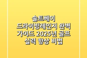 솔트베이 드라이빙레인지 완벽 가이드: 2025년 골프 실력 향상 비법