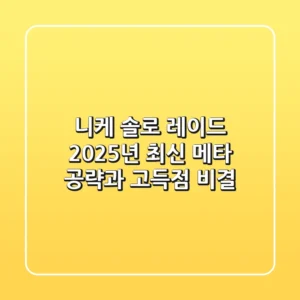 니케 솔로 레이드, 2025년 최신 메타 공략과 고득점 비결