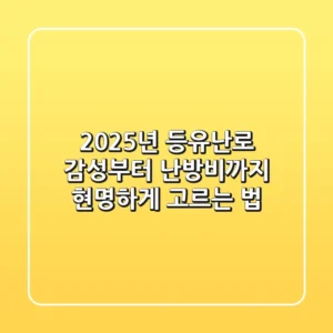 2025년 등유난로, 감성부터 난방비까지 현명하게 고르는 법