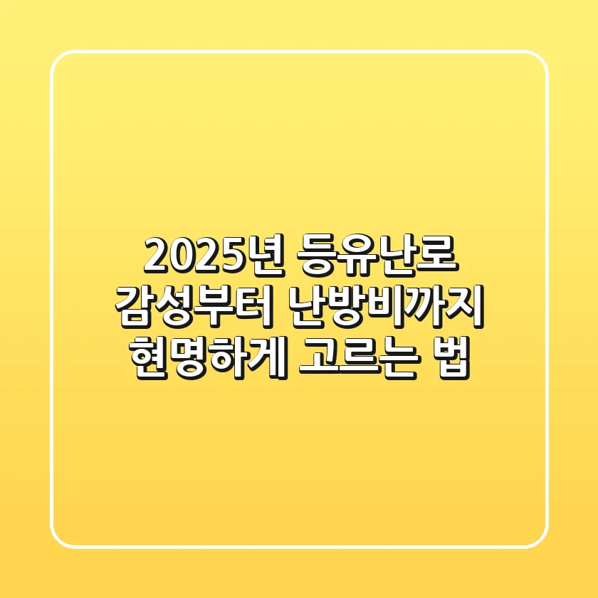 2025년 등유난로, 감성부터 난방비까지 현명하게 고르는 법