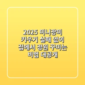 2025 미니장미 키우기, 실패 없이 집에서 정원 꾸미는 비법 대공개