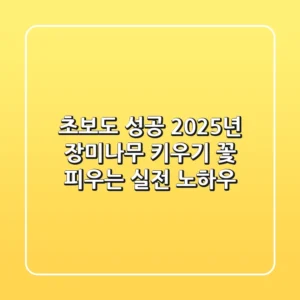 초보도 성공! 2025년 장미나무 키우기, 꽃 피우는 실전 노하우