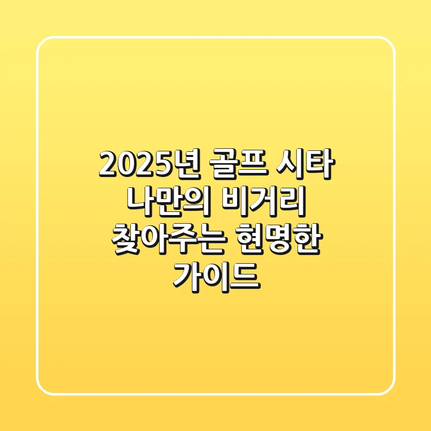 2025년 골프 시타, '나만의 비거리' 찾아주는 현명한 가이드