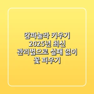캄파눌라 키우기, 2025년 최신 관리법으로 실패 없이 꽃 피우기
