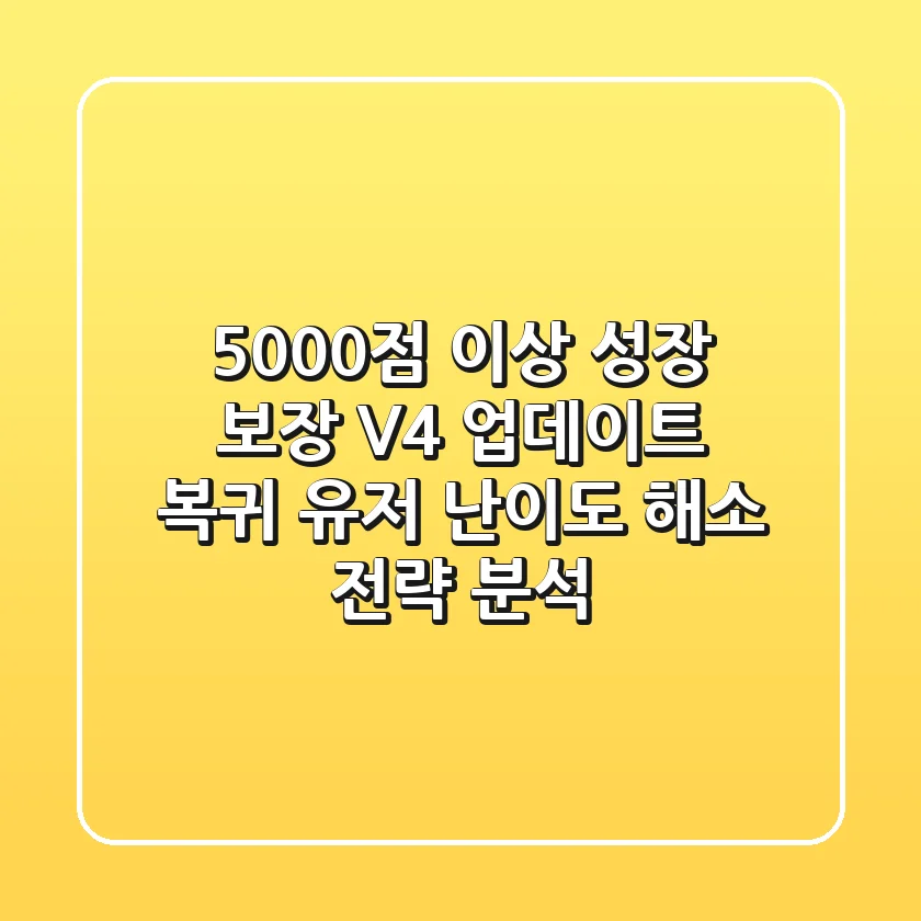 "5,000점 이상 성장 보장", V4 업데이트, 복귀 유저 난이도 해소 전략 분석