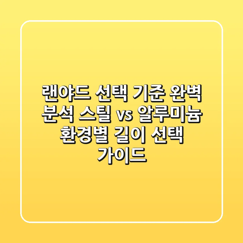 "랜야드 선택 기준 완벽 분석": 스틸 vs. 알루미늄, 환경별 길이 선택 가이드