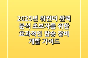 “2025년 워썬더 완벽 분석”, 초보자를 위한 효과적인 탑승 장비 개발 가이드
