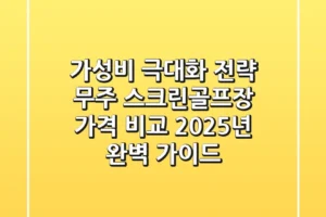 “가성비 극대화 전략”, 무주 스크린골프장 가격 비교 2025년 완벽 가이드
